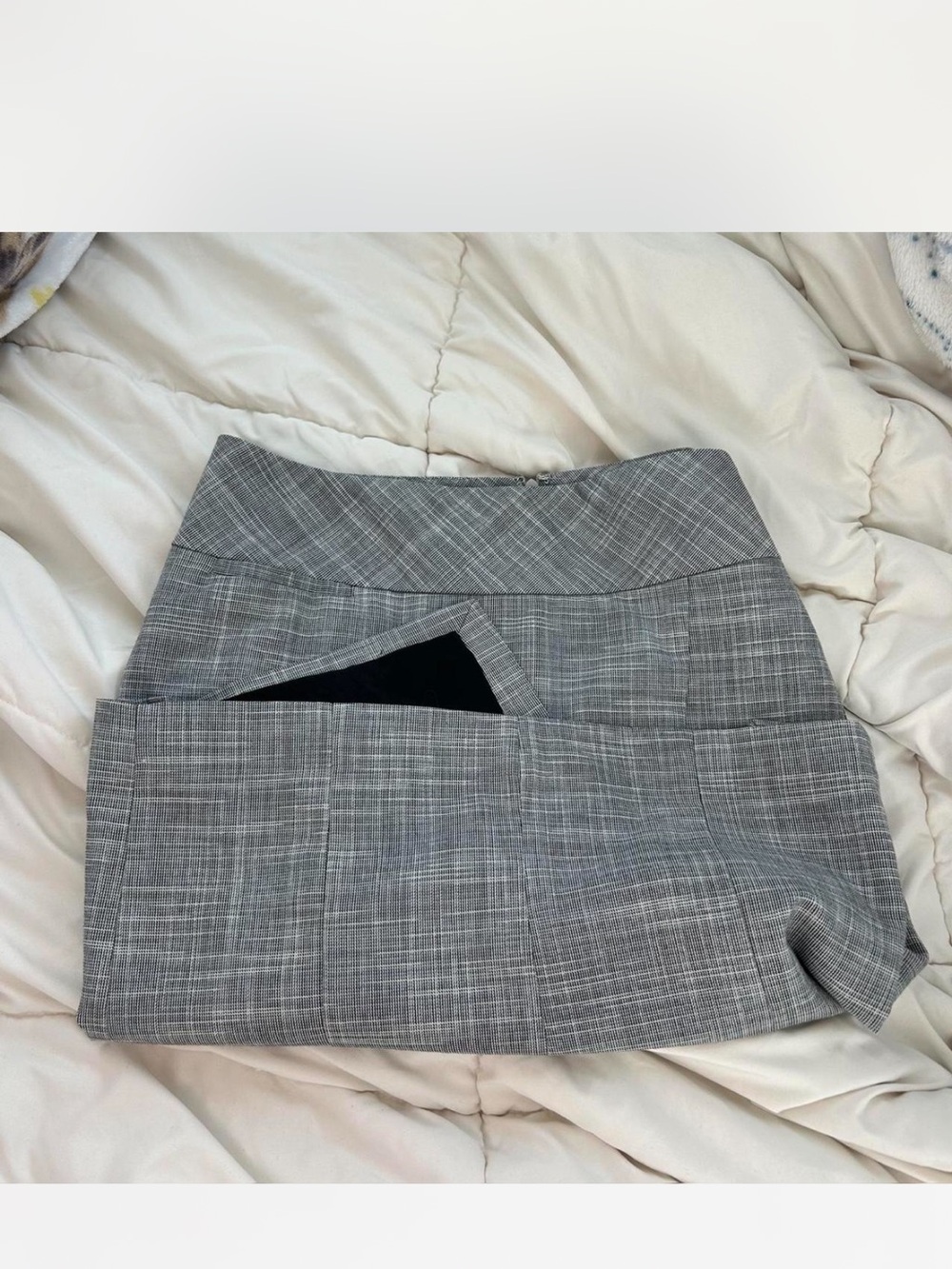 Express Gray Plaid Mini Skirt